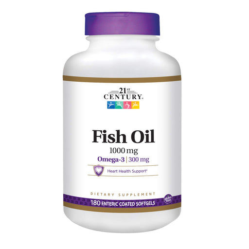 21st Century 21st Century Fish Oil 1000 Mg Enteric Coated Softgels, 180Count Vitamins & Supplements