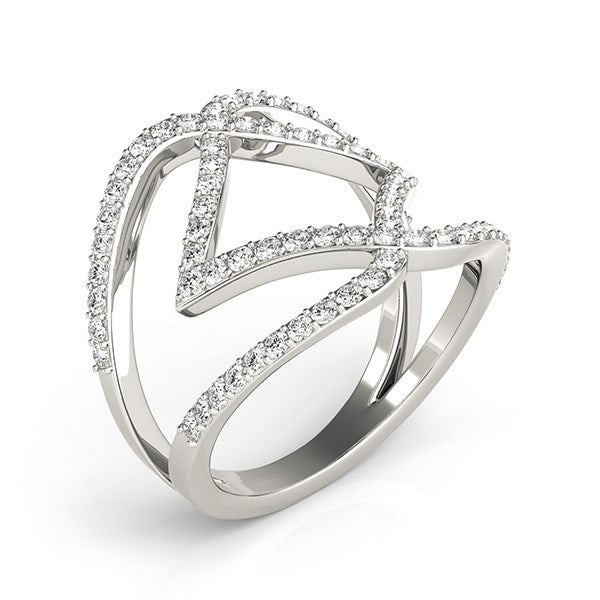 Bids.com 14k White Gold Entwined Design Diamond Dual Band Ring (3/4 cttw) Rings