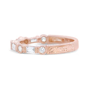 Bids.com 14K Rose Gold 3/8 Cttw Baguette and Round Diamond Bridal Band - (H-I Color, VS1-VS2 Clarity) - Size 6.75 Rings