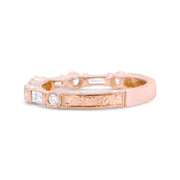 Bids.com 14K Rose Gold 3/8 Cttw Baguette and Round Diamond Bridal Band - (H-I Color, VS1-VS2 Clarity) - Size 6.75 Rings