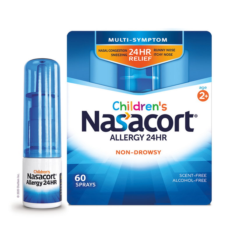 Nasacort Nasacort Children's Allergy Relief Nasal Spray - Triamcinolone Acetonide - 60 Sprays Health & Beauty White Smoke