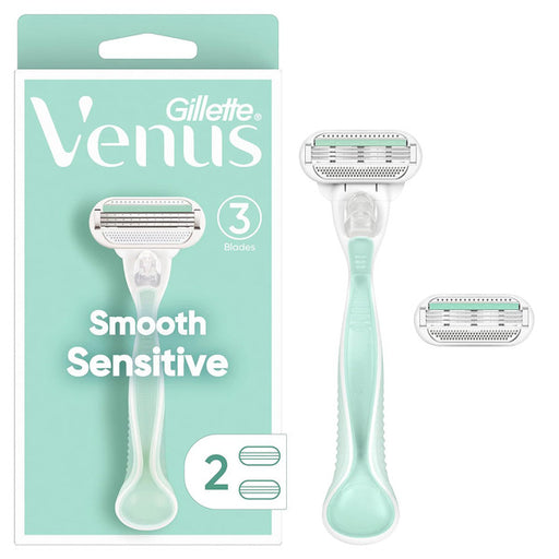 Gillette Venus Gillette Venus Smooth Sensitive Women's Razor Handle + 2 Blade Refills Razors & Razor Blades