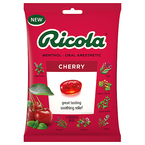 Ricola Ricola Wrapped Drops Cherry Oral Anesthetic Health & Beauty White Smoke