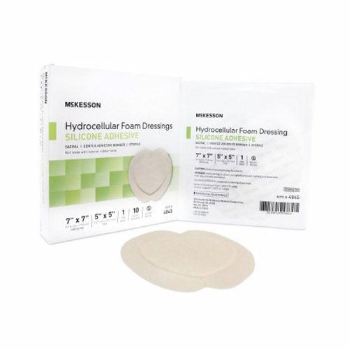 McKesson McKesson Foam Dressing 7 X 7 Inch With Border Film Backing Silicone Gel 4845 First Aid