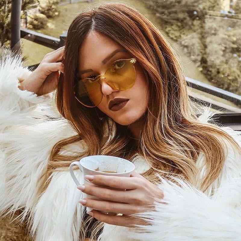 zeroUV Rimless Monoblock Cut PC Color Lens Rimless Sunglasses A368 Sunglasses