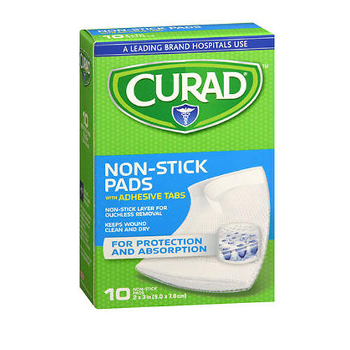 Curad Curad Non Stick Pads, With Adhesive Tabs First Aid