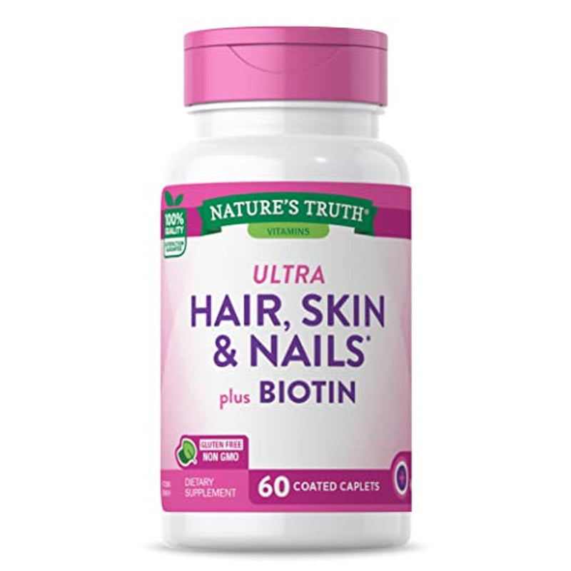 Nature's Truth Nature's Truth Ultra Hair, Skin & Nails Plus Biotin, 60 Coated Caplets Nails