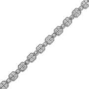 Bids.com 10K White Gold 2.0 Cttw Diamond Square Link Bracelet (J-K Color, I2-I3 Clarity) - Size 7.25" Bracelets