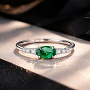 Bids.com 925 Sterling Silver & Platinum Plated 0.1cm CZ Ring for Women - Size 6.0 Rings