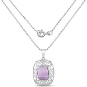 Bids.com 7.30 Carat Genuine Amethyst .925 Sterling Silver Pendant Pendants