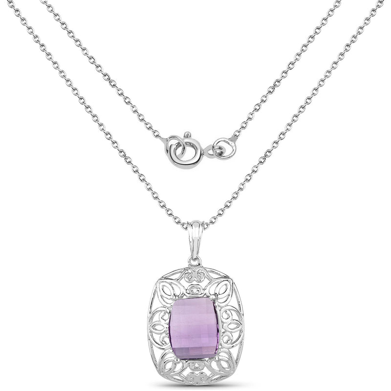 Bids.com 7.30 Carat Genuine Amethyst .925 Sterling Silver Pendant Pendants