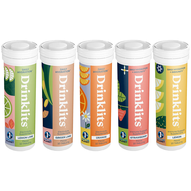 Drinklits Hydration + Immunity Bundle: Tablets in 5 Flavors Hydration Electrolyte Tablets
