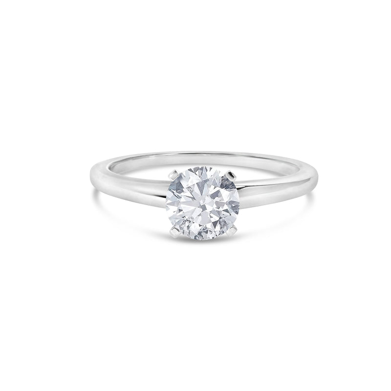 Bids.com 14K White Gold 1.0 Cttw Round Lab Grown Diamond 4 Prong Solitaire Engagement Ring (F-G Color, VS2-SI1 Clarity) - Ring Size 7 Rings