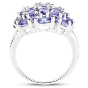 Bids.com 7.08 Carat Genuine Tanzanite .925 Sterling Silver Ring Rings