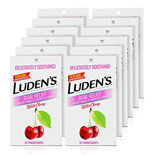 Luden's Luden's Wild Cherry Throat Drops, Pectin Oral Demulcent - 25 Count Medicine & Drugs