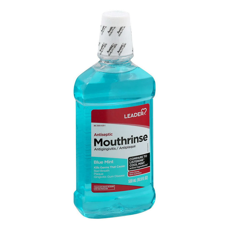 Leader Leader Antiseptic Mouth Rinse Blue Mint, Mouthwash, 16.9 Oz Mouthwash White Smoke