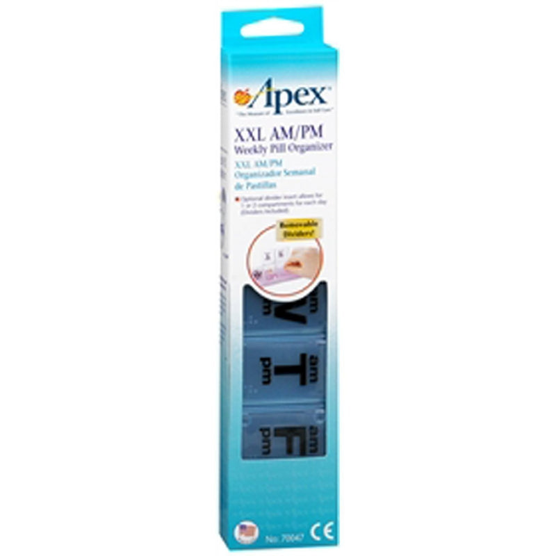 Apex Apex 7-Day AM/PM Pill Organizer, XX-Large (XXL) - Massive Capacity Weekly Planner Health Care