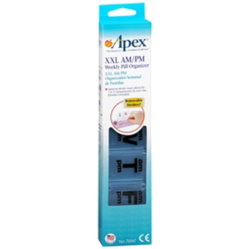 Apex Apex 7-Day AM/PM Pill Organizer, XX-Large (XXL) - Massive Capacity Weekly Planner Health Care
