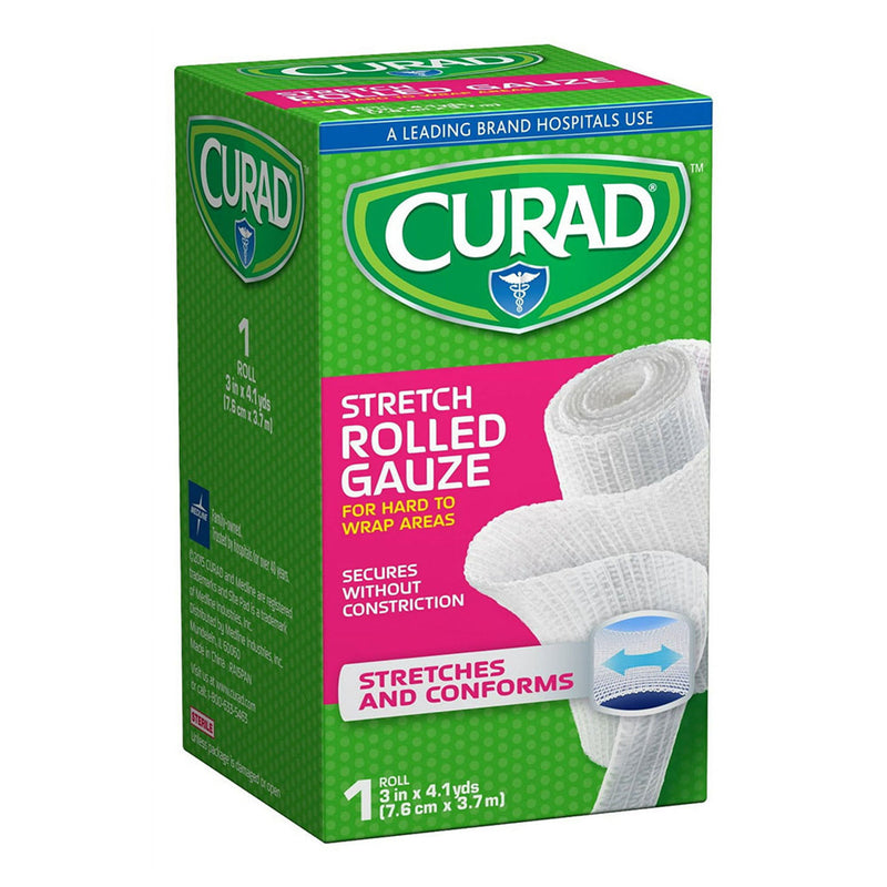 Curad Curad Conforming Rolled Gauze – 3" x 4.1 Yards, Sterile Wound Dressing, 1 Each First Aid Light Gray