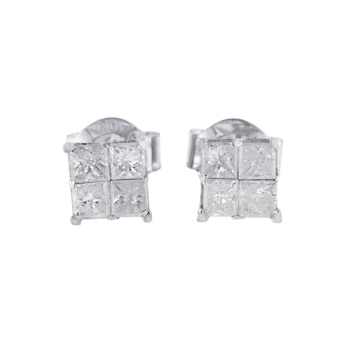 Bids.com 10k White Gold Diamond Stud Earrings (0.60 cttw, I-J Color, I2-I3 Clarity) Earrings