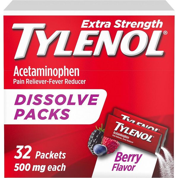 Tylenol Tylenol® Extra Strength Dissolve Packs – 500 mg Acetaminophen (Berry Flavor) Health & Beauty