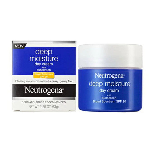 Neutrogena Neutrogena Deep Moisture Day Cream With SPF 20 Sunscreen Skin Care Lavender