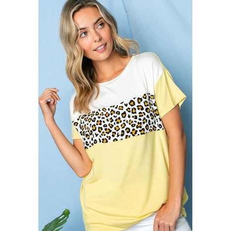 Animal Color Blocked Top