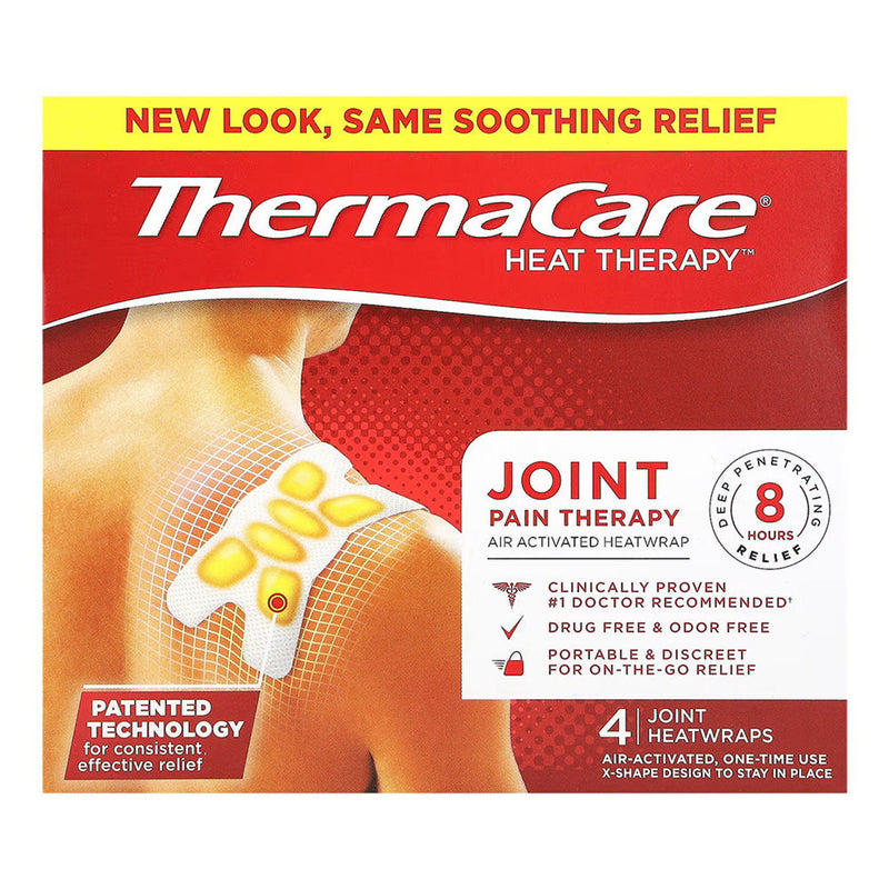 ThermaCare ThermaCare Advanced Joint & Muscle Pain Relief Heat Patches – 4 Count – Portable Adhesive Heating Pads Hot & Cold Therapies