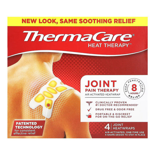 ThermaCare ThermaCare Advanced Joint & Muscle Pain Relief Heat Patches – 4 Count – Portable Adhesive Heating Pads Hot & Cold Therapies