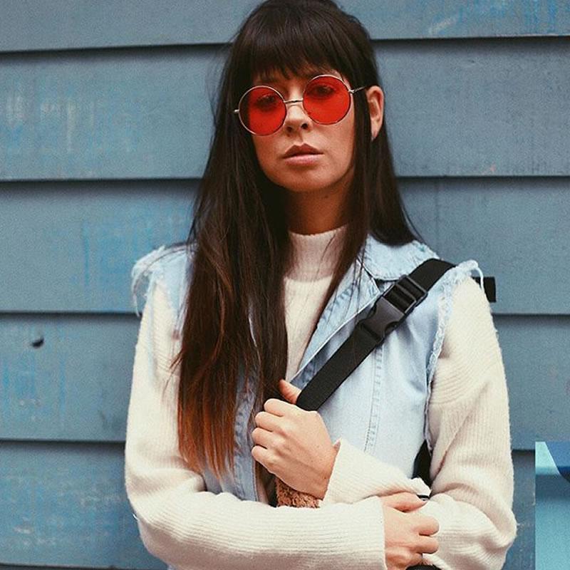zeroUV Retro Hippie Mid Sized Round Color Lens Sunglasses 9814 Sunglasses