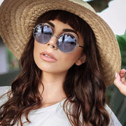zeroUV Retro Hippie Mid Sized Round Color Lens Sunglasses 9814 Sunglasses
