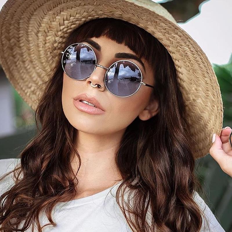 zeroUV Retro Hippie Mid Sized Round Color Lens Sunglasses 9814 Sunglasses