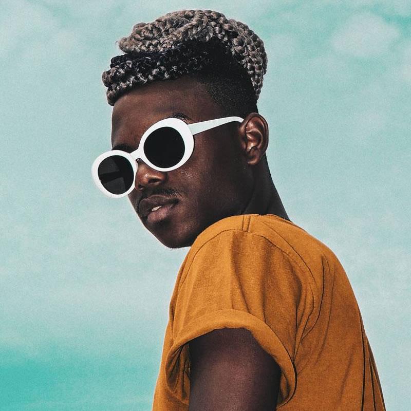 zeroUV Retro 1990's Fashion Oval Clout Goggle Sunglasses 51mm C381 Sunglasses