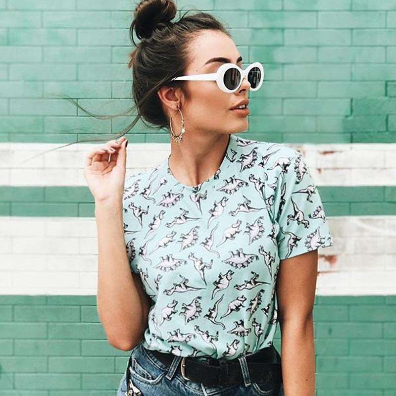 zeroUV Retro 1990's Fashion Oval Clout Goggle Sunglasses 51mm C381 Sunglasses