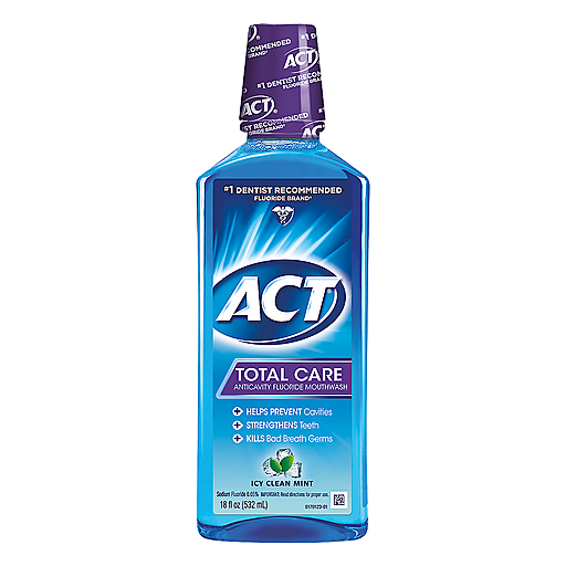 ACT ACT Total Care Anticavity Fluoride Mouthwash Icy Clean Mint 18 Oz Mouthwash