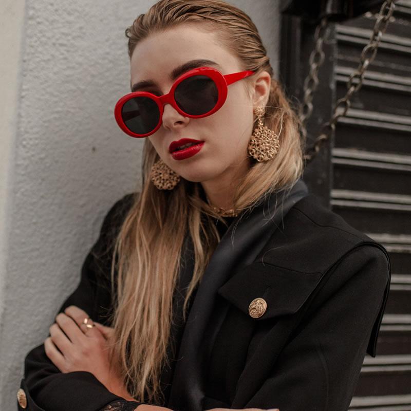 zeroUV Oversize Retro Tapered Arms Clout Goggle Oval Sunglasses 53mm C383 Sunglasses