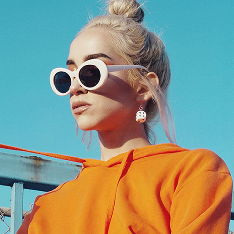 zeroUV Retro 1990's Fashion Oval Clout Goggle Sunglasses 51mm C381 Sunglasses