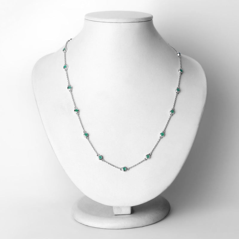 Bids.com 1.80 Carat Genuine Emerald .925 Sterling Silver Necklace Necklaces