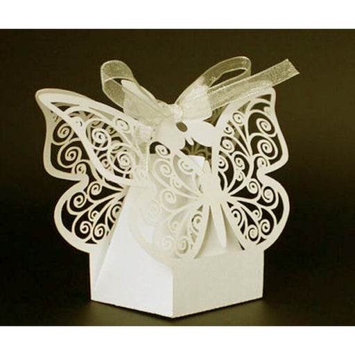 0 Ivory Butterfly Wedding Bomboniere Box