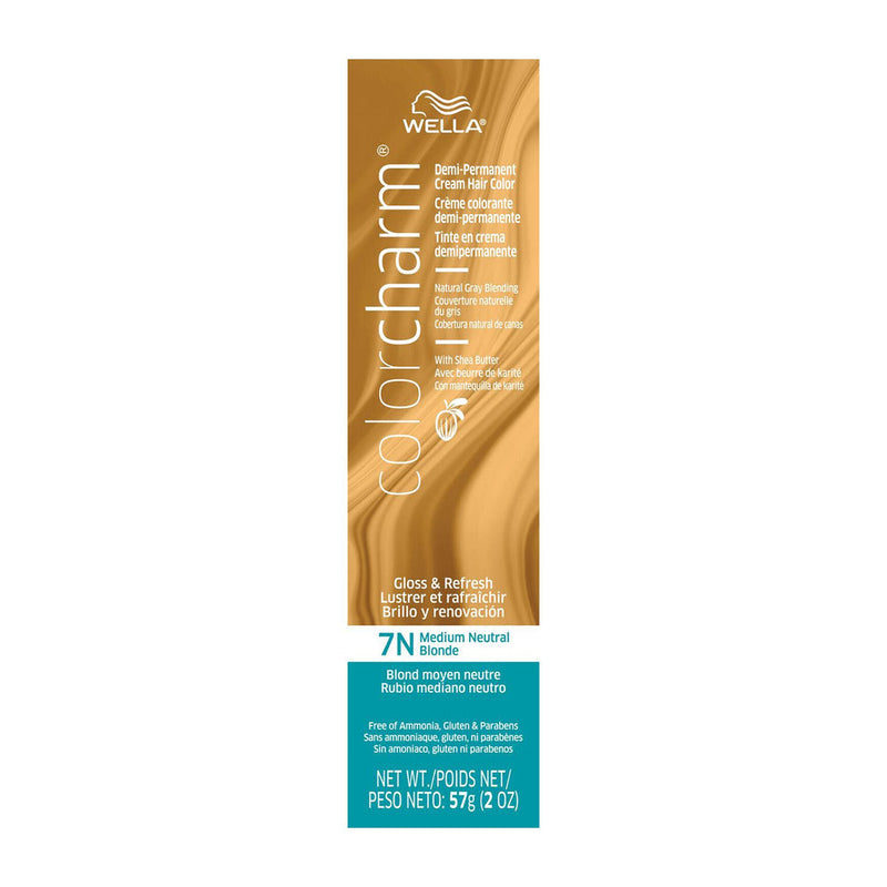 Wella Wella ColorCharm Demi-Permanent Creme Hair Color 2 Oz - 7N Medium Neutral Blonde Hair Color Sandy Brown