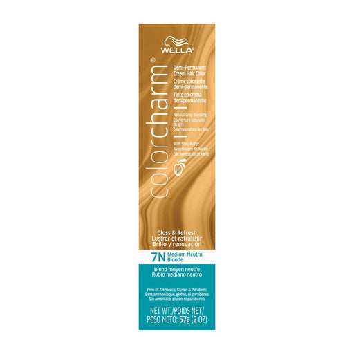 Wella Wella ColorCharm Demi-Permanent Creme Hair Color 2 Oz - 7N Medium Neutral Blonde Hair Color Sandy Brown