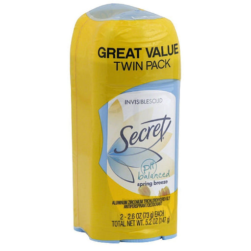 Secret Secret Invisible Solid Antipersp./Deo. Twin Pack Spring Breeze 5.2oz Deodorant
