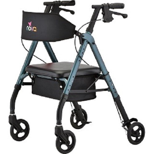 0 Nova Star 6 Wide BLack Adjustable Rollator - 4 COLOR CHOICE Throwing Stars