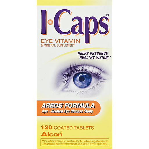 I-Caps I-Caps Alcon Areds Formula Coated Tablets Eye Vitamin & Mineral Supplement 120 Ct Box Personal Care