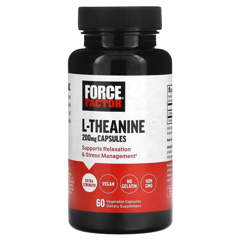 Force Factor Force Factor® L-Theanine Extra Strength – 200 mg (60 Vegetable Capsules) Vitamins & Supplements
