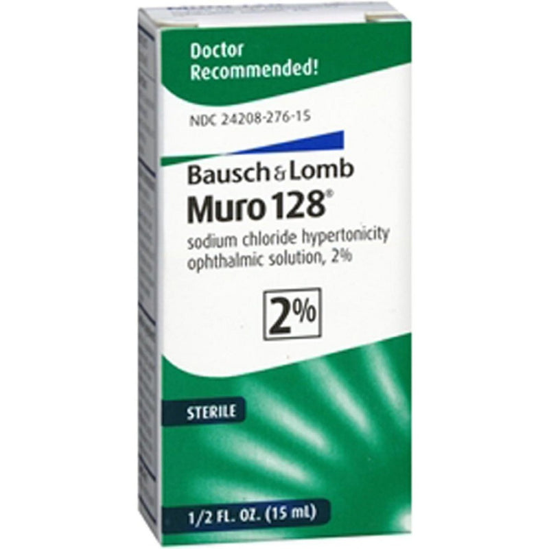 Bausch & Lomb Muro -128 2% Sodium Chloride Hypertonicity  Ophthalmic  Solution Drops 15 Ml Eye Drops & Lubricants
