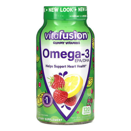 Vitafusion Vitafusion Omega-3 Gummy Vitamins, Heart Health Support with DHA & EPA, 120 Count (Assorted Fruit Flavors) Vitamins & Supplements White Smoke