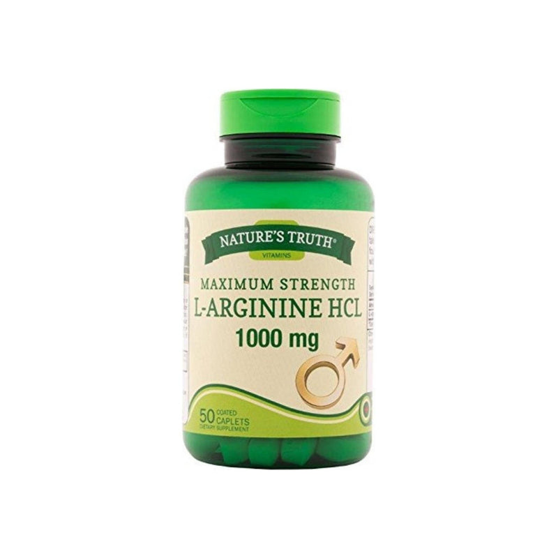 Nature's Truth Nature's Truth Vitamins, Maximum Strength L-Arginine HCL, 1,000 Mg, 50 Coated Caplets Vitamins & Supplements