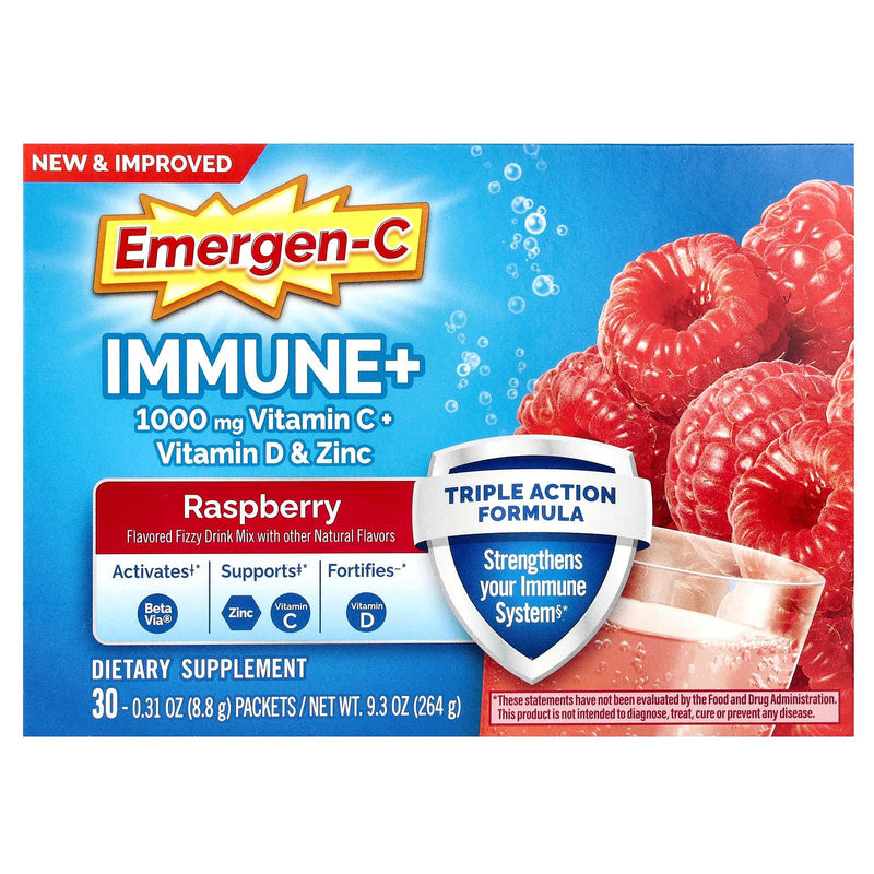 Emergen-C Emergen-C Immune Support+ Fizzy Drink Mix Raspberry 30Ct Vitamins & Supplements