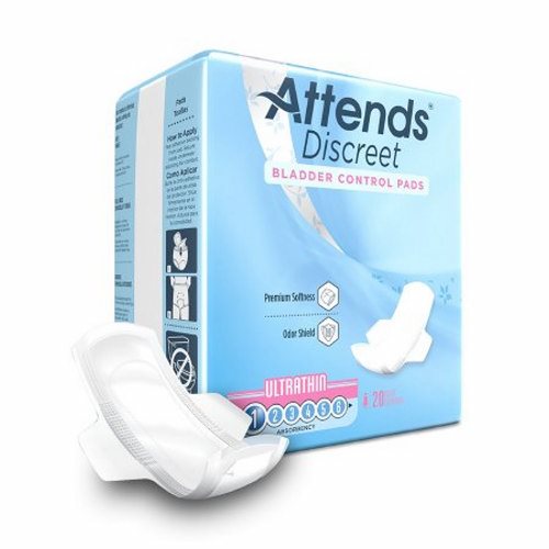 Attends Attends Discreet Ultra Thin Bladder Control Pads Light Absorbency 9 Inch Length, Count Of 20 Medical